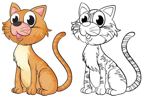 Animal outline for cute cat 358568 Vector Art at Vecteezy