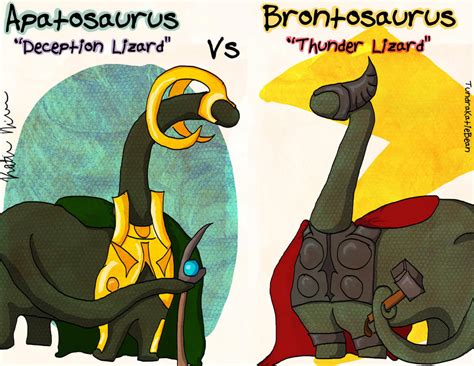 Apatosaurus versus Brontosaurus by tundrakatiebean on DeviantArt