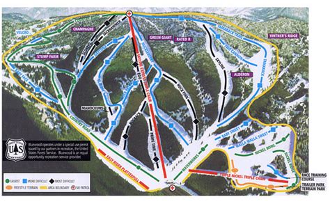 Bluewood Ski Trail Map - Dayton WA • mappery