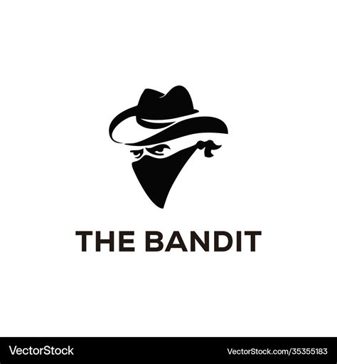 Bandit cowboy with bandana scarf mask logo Vector Image