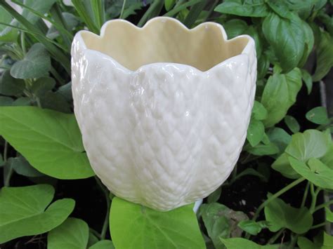 Belleek - Vase or Flower Pot Porcelain Cone Vase - Vintage - Free Shipping | Belleek vase ...