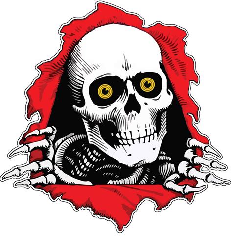 Psychedelic Skeleton Skateboard Logo Powell Peralta Bones Brigade