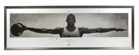 Michael Jordan Signed "Wings" 25x74 Custom Framed Poster (UDA COA ...