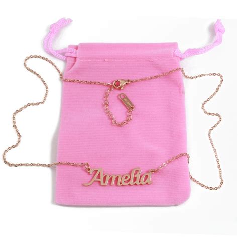 AMELIA Rose Gold Personalized Name Necklace Free Gift Box - Etsy