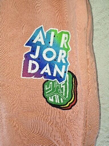 NIKE JORDAN JUMPMAN FLEECE STICKER SHORTS Sz L PEACH - Gem