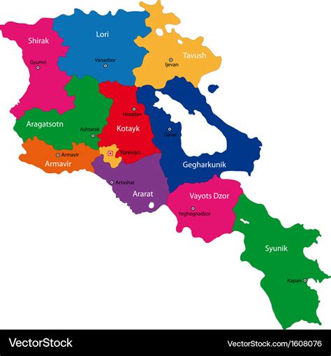 Armenia map Royalty Free Vector Image - VectorStock