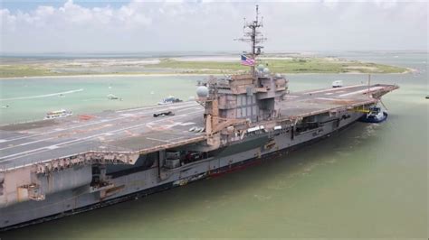 USS Kitty Hawk CV-63 final voyage to Port of Brownsville Texas - YouTube