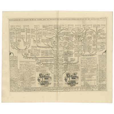 Old Genealogy Chart of the Rulers of Margraviate Brandenburg in Germany, 1732 For Sale at ...