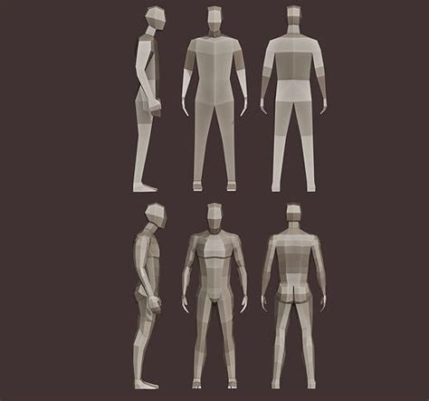 low poly human different mannequins free VR / AR / low-poly 3D model ...