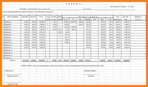 Payroll Calculator Spreadsheet regarding Excel Spreadsheet For Payroll Sample Sheet Deductions ...