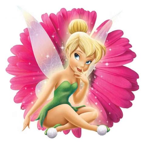 TINKERBELL THINKINGDesign A22Disney Tinkerbell on Flower Applique Washable and makes a fun ...