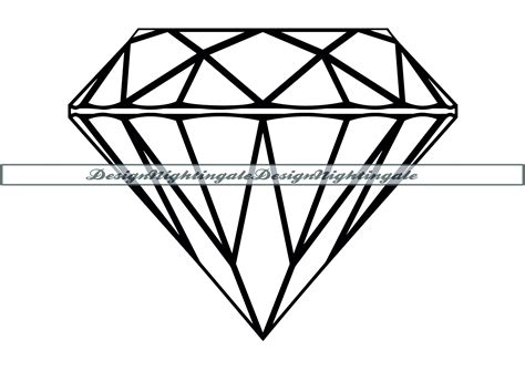 Diamond Outline SVG Diamond SVG Diamond Outline Clipart - Etsy