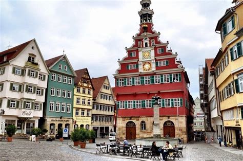 Colorful Old Town Hall in Esslingen, Germany