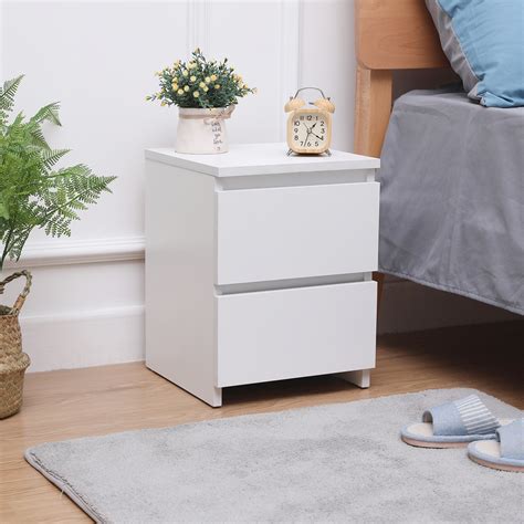 Contemporary White Bedside Tables : White Modern Bedroom Decor 1-Drawer Bedside Table ... - Next ...