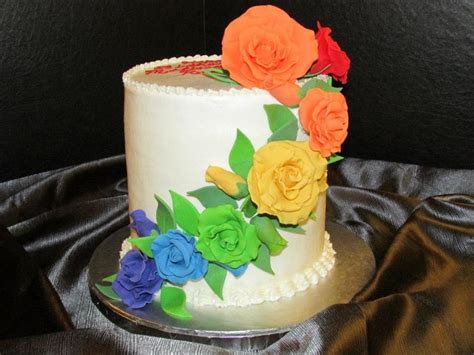 Rainbow Rose Cake - CakeCentral.com