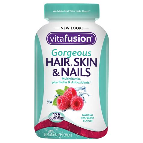 Vitafusion Gorgeous Hair Skin & Nails Supplement Gummies - Raspberry - 135ct | Vitamins for hair ...