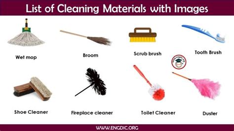 Cleaning Materials List with Pictures PDF - EngDic