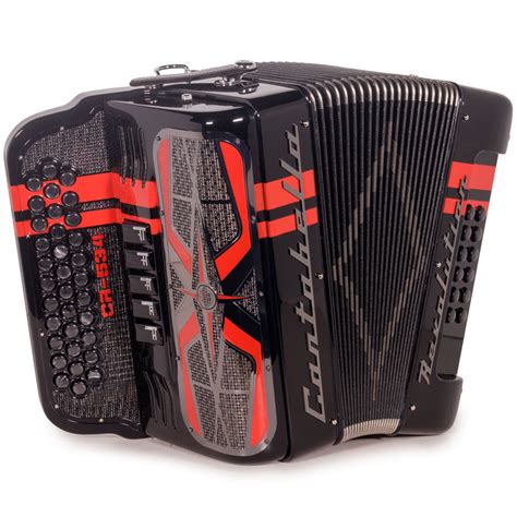 Cantabella Revolution Acordeon 5 Registros SOL Negro con Rojo