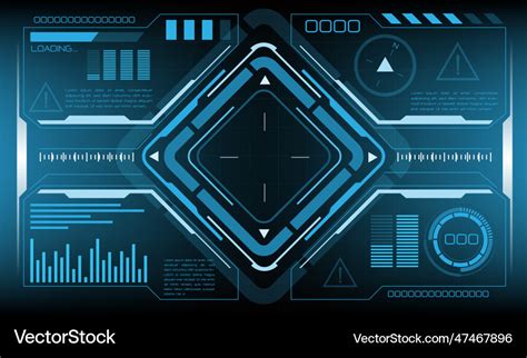 Hud sci-fi interface screen view design virtual Vector Image