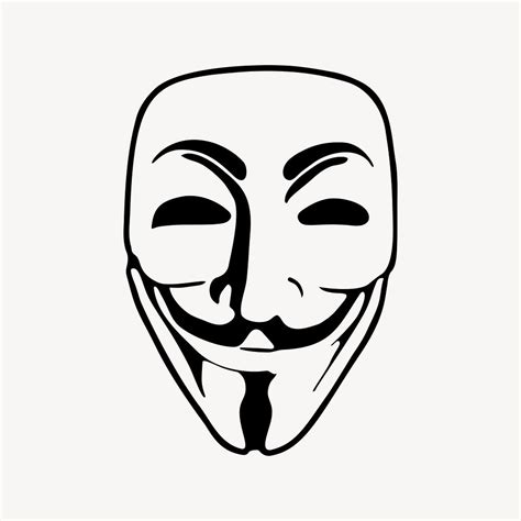 Guy Fawkes mask drawing psd. | Free PSD - rawpixel