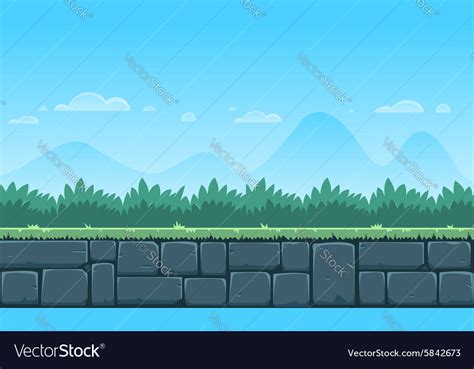 Cartoon game background Royalty Free Vector Image