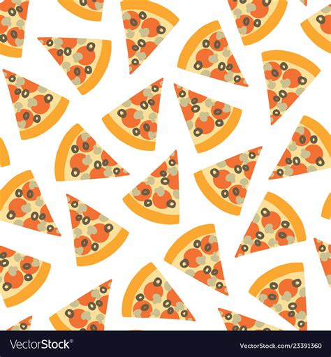 Pizza slice seamless pattern background Royalty Free Vector