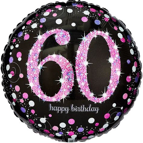 60th Birthday Balloon 18in - Pink Sparkling Celebration | Party City Canada