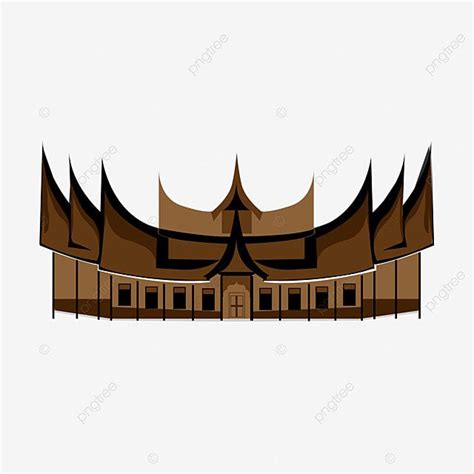 Rumah Vector Art PNG, Rumah Adat Padang Minang Free Vector And Png ...