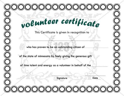 Best Volunteer Certificate Templates Download | Certificate in ...