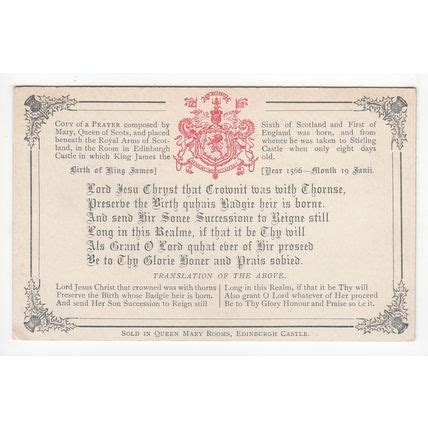 Mary Queen of Scots Prayer in Edinburgh Castle Postcard on eBid United Kingdom | 195066702