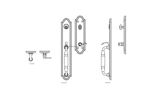 Baldwin Door Lever, AutoCAD Block - Free Cad Floor Plans