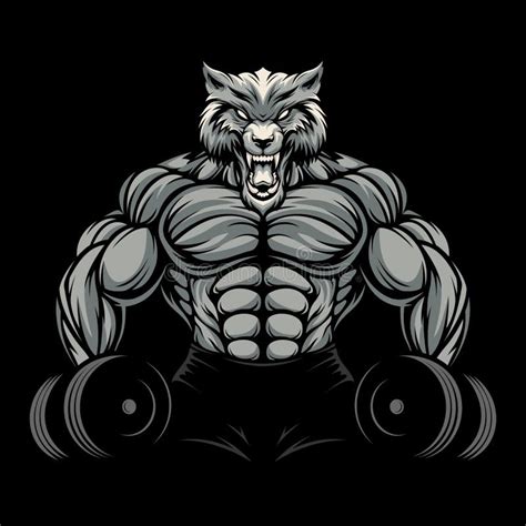 ANGRY WOLF GYM stock vector. Illustration of colour - 138510567