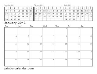 Download 2043 Printable Calendars