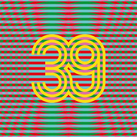 an image of the number nine on a striped background with red, yellow and green stripes