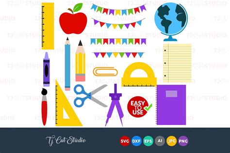 School supplies svg, school tools svg, pencil svg, Files for Silhouette ...