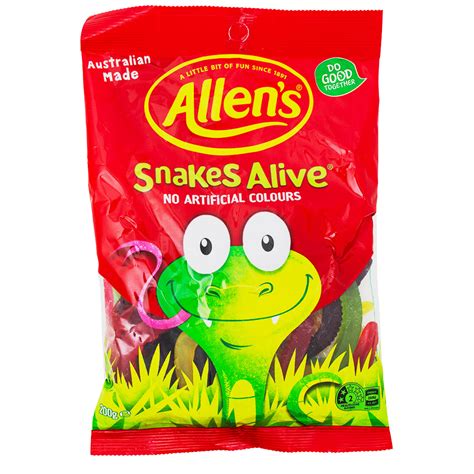 Allen's Snakes Alive Gummy Candy - 200g (Aus) | Candy Funhouse – Candy ...