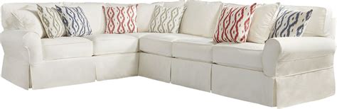 Cindy Crawford Beachside II Natural Beige,White Cotton Fabric 2 Pc Sectional | Rooms to Go