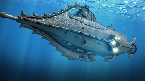 Gray submarine, digital art, fantasy art, underwater, submarine HD wallpaper | Wallpaper Flare