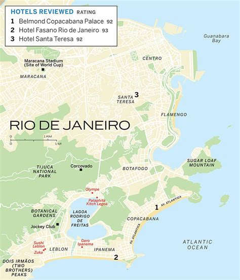 Map of Rio de Janeiro hotels - Rio de haneiro hotels (Brazil)