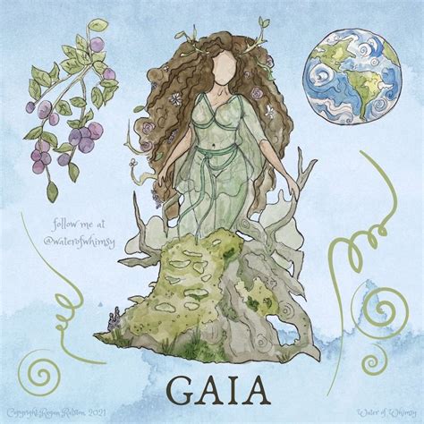 Gaia Icon Goddess & Deity Watercolor Illustration - Etsy | Greek mythology art, Greek and roman ...