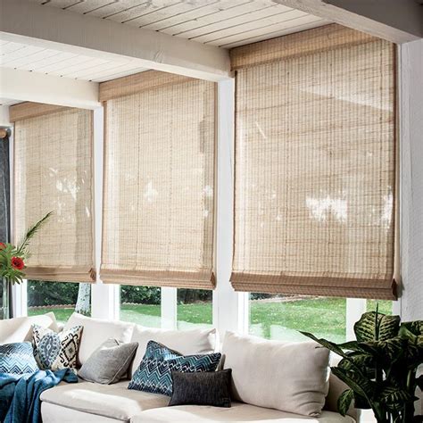 Natural Woven Shades | Window treatments living room, Living room blinds, Living room windows