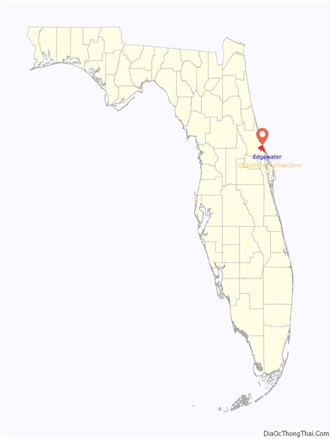 Map of Edgewater city, Florida