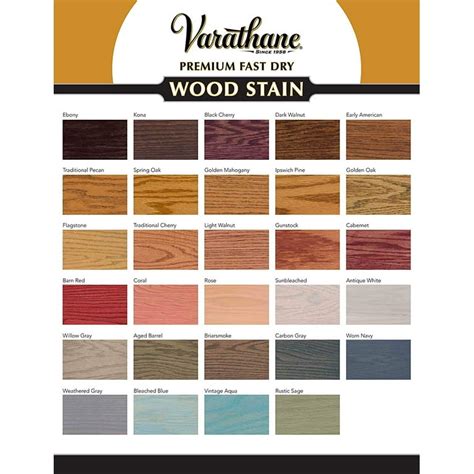 Varathane Premium Wood Stain Color Chart | pegonacademy.com