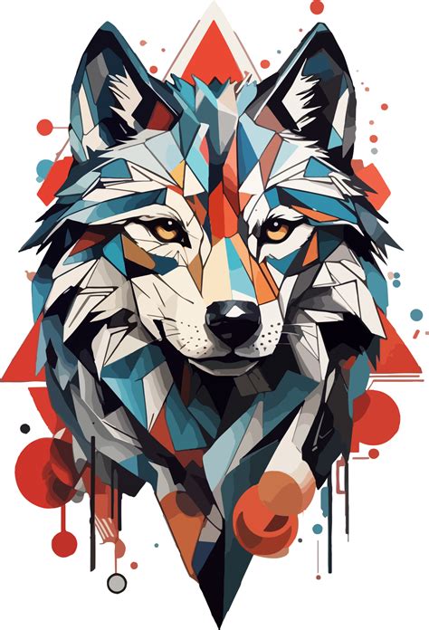 Wolf Low Poly Logo Clip Art with AI Generative 29890680 PNG