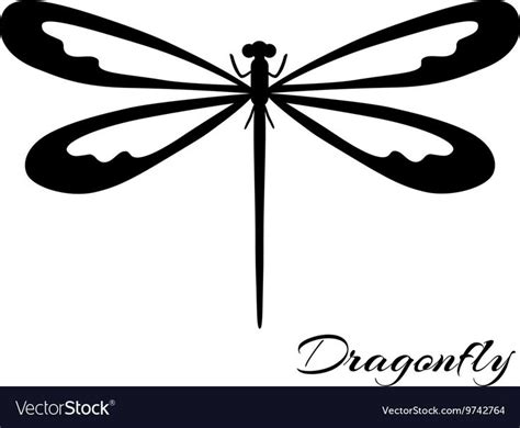 Black and white dragonfly silhouette. Vector backgrounds, prints ...