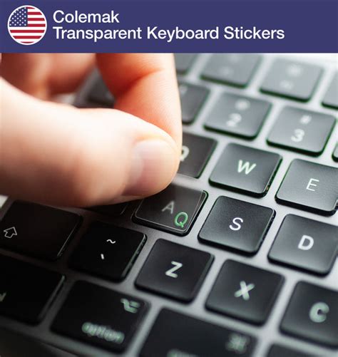 Colemak Keyboard Stickers with Transparent Background | Keyshorts