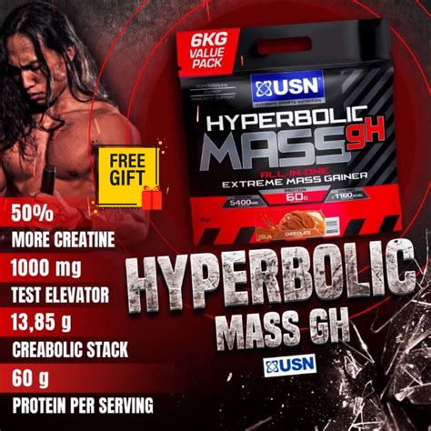 USN Hyperbolic Mass gH 4kg 6kg All-In-One Extreme Weight Gainer - BULKING , SIZING , MASS GAINER ...