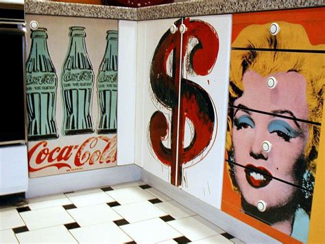 Decoupage Kitchen Cabinets With Andy Warhol Posters | Decoupage, Andy warhol, Kitchen cabinets