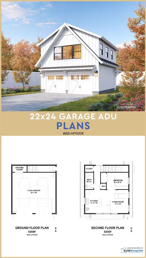 22x24 ADU Garage architectural plans Garage Loft, Roof Trusses, Roof ...