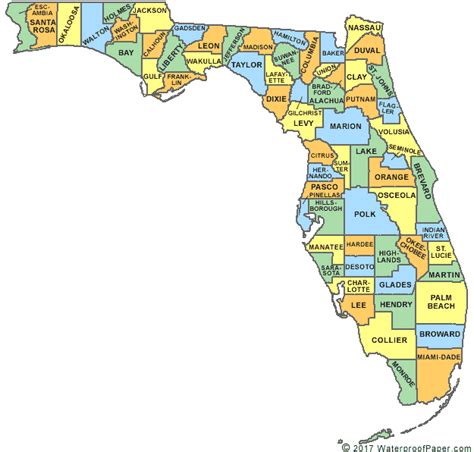 Printable Florida Maps | State Outline, County, Cities